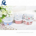 Aangepaste drukkeramiek eten ramekin keramische cake cup